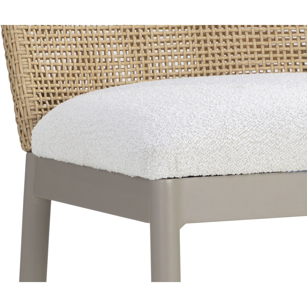 Calandri 36 inch Greige / Louis Cream Outdoor Counter Stool in Natural / Louis Cream